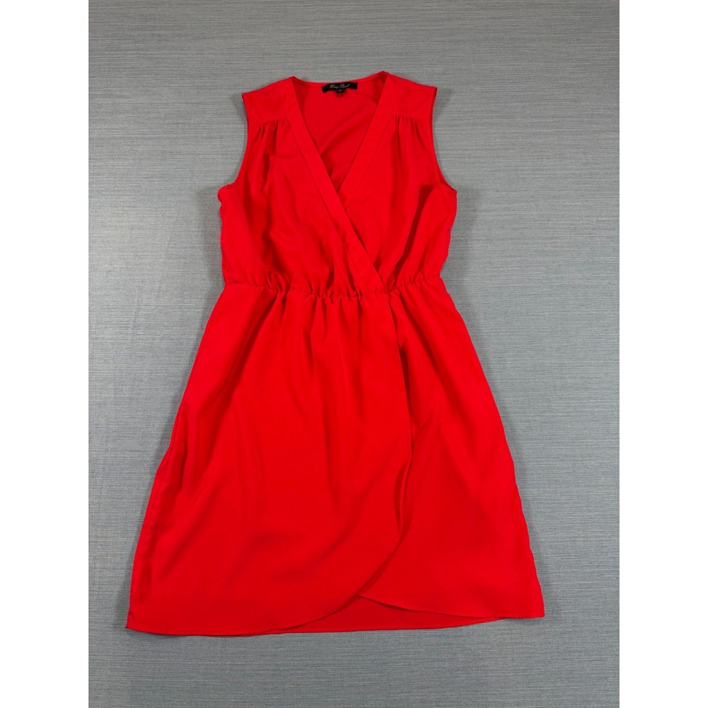 Honey Punch Red Sleeveless Faux Wrap Dress V-Neck Elastic Waist KD6248 Small